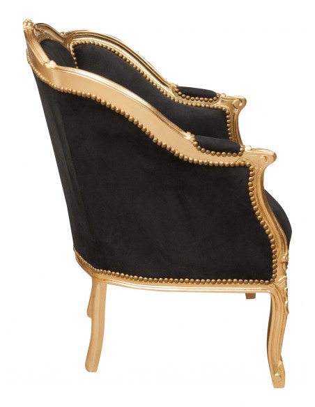 Poltrona de estilo francês Louis XVI em sólida Wood Wood L82XPR80XH94 CM