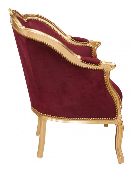 Poltrona de estilo francês Louis XVI em sólida Wood Wood L82XPR80XH94 CM