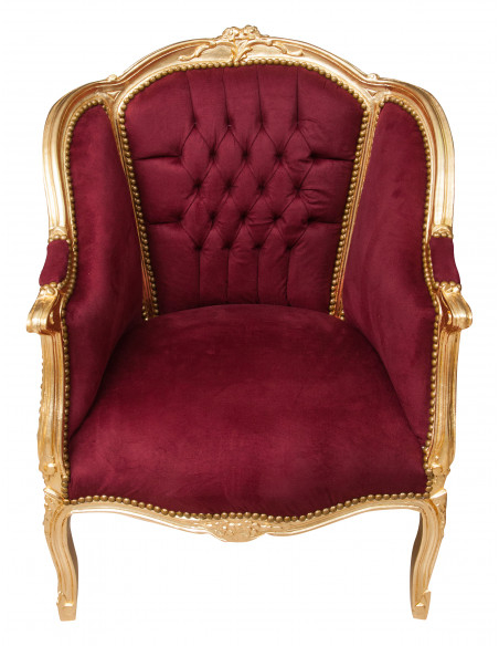 Poltrona de estilo francês Louis XVI em sólida Wood Wood L82XPR80XH94 CM