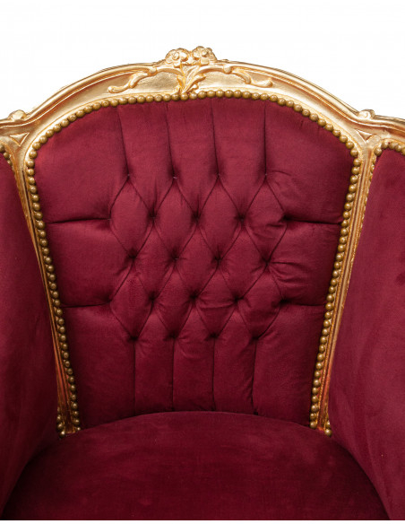 Poltrona de estilo francês Louis XVI em sólida Wood Wood L82XPR80XH94 CM