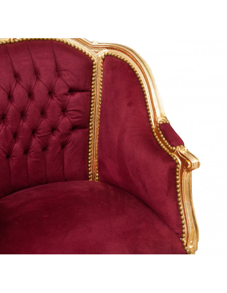 Poltrona de estilo francês Louis XVI em sólida Wood Wood L82XPR80XH94 CM