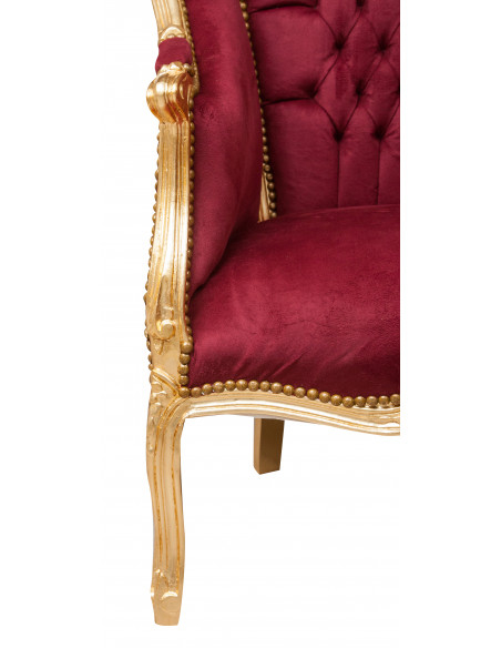 Poltrona de estilo francês Louis XVI em sólida Wood Wood L82XPR80XH94 CM