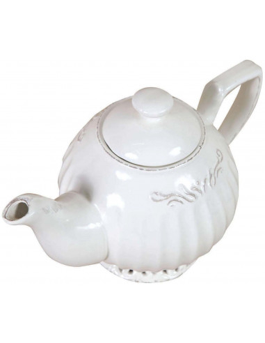 Bule de porcelana branca gasto L23xDP14xH16 cm Bule de porcelana branca gasto L23xDP14xH16 cm