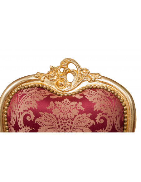 Poltrona stile francese Luigi XVI in legno massello di faggio L56XPR53XH137 cm