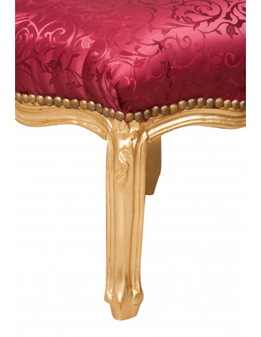 Panchetto poggiapiedi stile francese Luigi XVI in legno massello di faggio L42XPR42XH42 cm Panchetto poggiapiedi stile francese Luigi XVI in legno massello di faggio L42XPR42XH42 cm