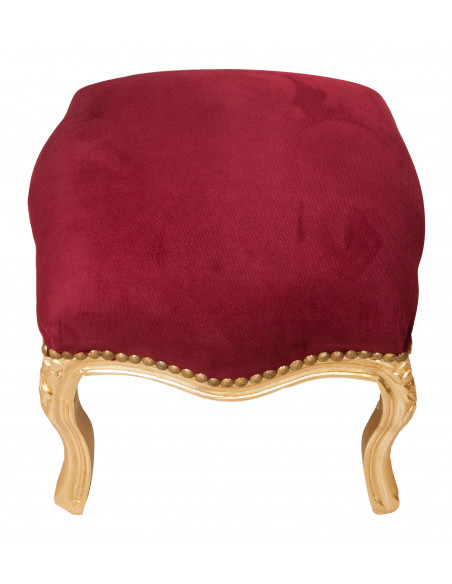 Panchetto poggiapiedi stile francese Luigi XVI in legno massello di faggio L42XPR42XH42 cm