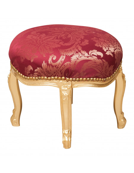 Repousa-pés estilo Luís XVI francês em madeira maciça de faia L47XDP47XH42 cm
