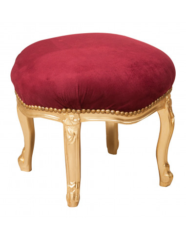 Repousa-pés estilo Luís XVI francês em madeira maciça de faia L47XDP47XH42 cm