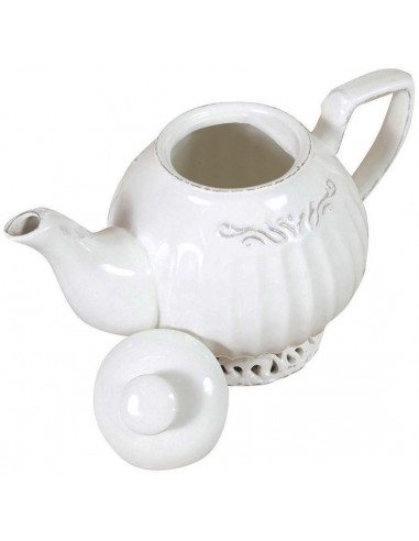 Bule de porcelana branca gasto L23xDP14xH16 cm Bule de porcelana branca gasto L23xDP14xH16 cm