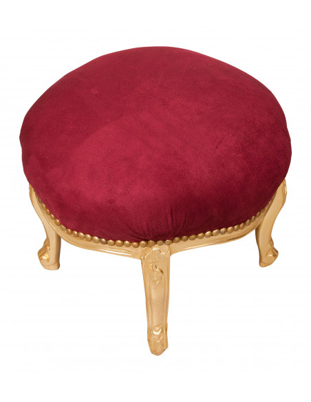 Repousa-pés estilo Luís XVI francês em madeira maciça de faia L47XDP47XH42 cm