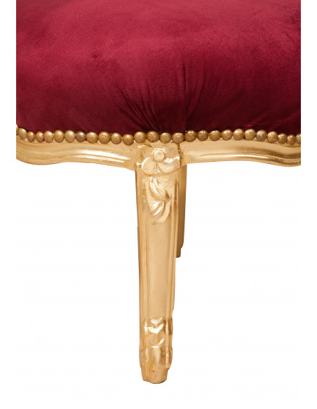 Repousa-pés estilo Luís XVI francês em madeira maciça de faia L47XDP47XH42 cm
