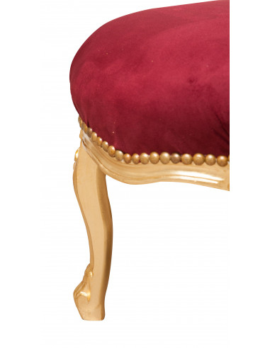 Panchetto poggiapiedi stile francese Luigi XVI in legno massello di faggio L47XPR47XH42 cm Panchetto poggiapiedi stile francese Luigi XVI in legno massello di faggio L47XPR47XH42 cm