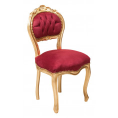 Sedia poltroncina stile francese Luigi XVI in legno massello di faggio L42XPR45XH90 cm
