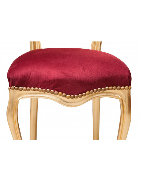Sedia poltroncina stile francese Luigi XVI in legno massello di faggio L42XPR45XH90 cm