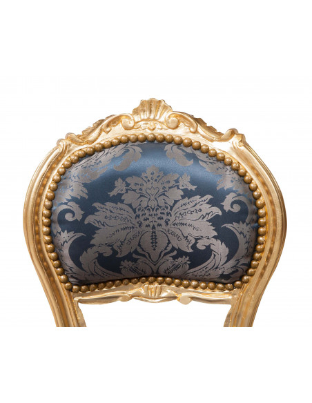 Sedia poltroncina stile francese Luigi XVI in legno massello di faggio L42XPR45XH90 cm