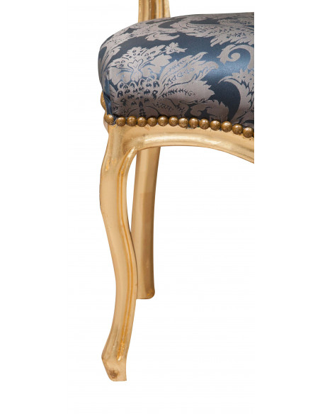Sedia poltroncina stile francese Luigi XVI in legno massello di faggio L42XPR45XH90 cm