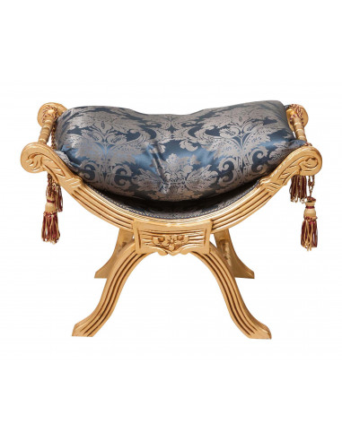 Panchetta stile francese Luigi XVI in legno massello di faggio L74XPR46XH54 cm Panchetta stile francese Luigi XVI in legno massello di faggio L74XPR46XH54 cm