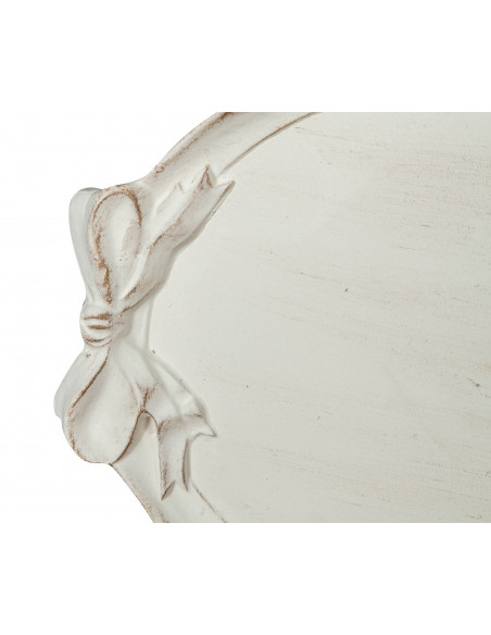 Vassoio in legno finitura bianco anticato Made in Italy L53xPR36xH5 cm
