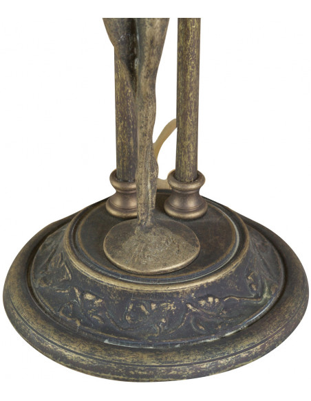Lampada da tavolo style Liberty in fusione di ottone invecchiato L36XPR12XH42 cm Made in Italy