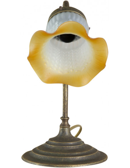 Lampada da tavolo style Liberty in fusione di ottone invecchiato L22XPR15XH28 cm Made in Italy