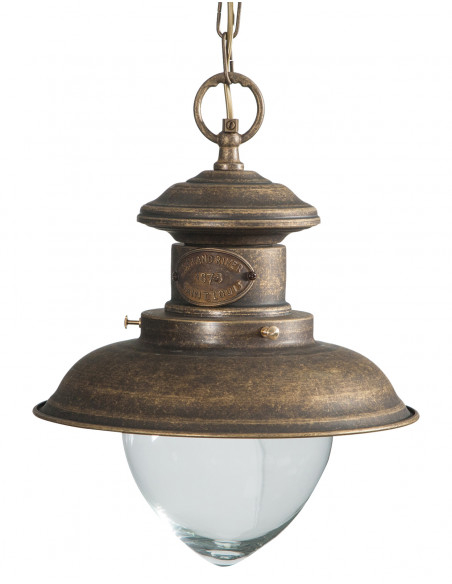 Lustre estilo Vecchia Marina em latão fundido envelhecido Diam.30XH98 cm Fabricado na Itália