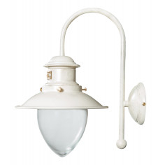 Estilo de lâmpada de parede Vecchia Marina em fusão de latão patinado branco envelhecido L30XPR22XH37 cm Made in Italy
