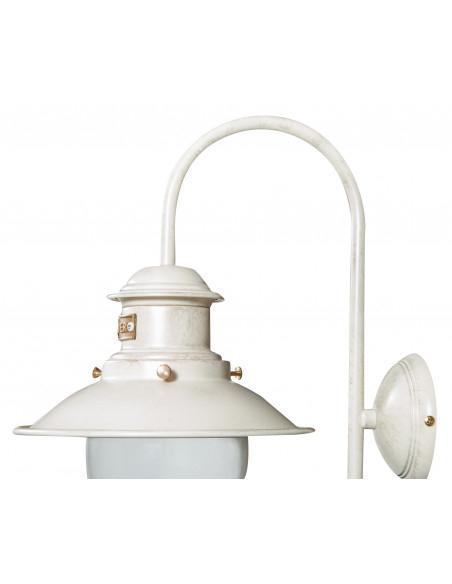 Estilo de lâmpada de parede Vecchia Marina em fusão de latão patinado branco envelhecido L30XPR22XH37 cm Made in Italy