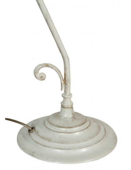 Lampada da tavolo style Liberty in fusione di ottone patinato in bianco invecchiato L22XPR15XH38 cm Made in Italy