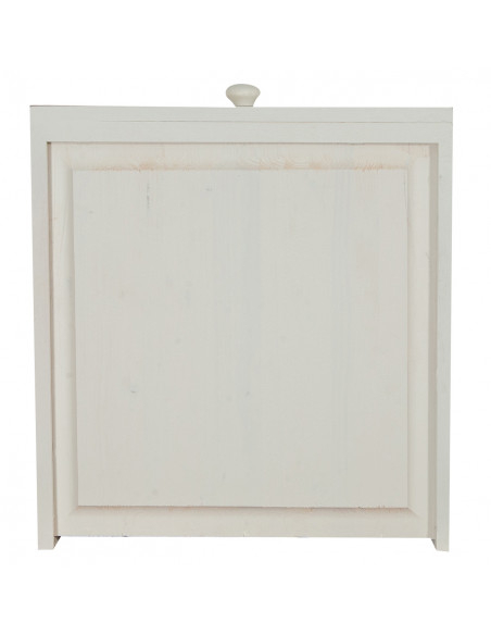 Credenza shabby - country chic in legno massello di tiglio artigianale struttura bianca anticata piano finitura naturale L156xPR