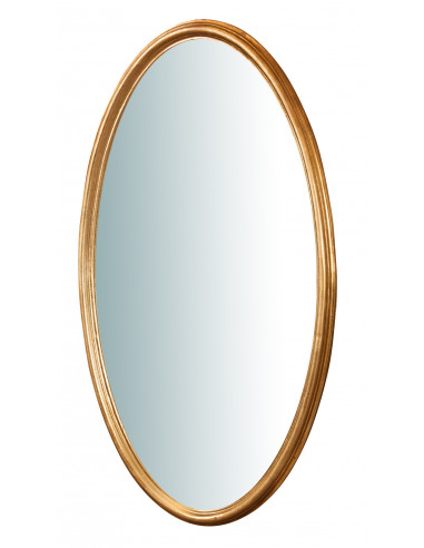Specchiera da parete verticale/orizzontale in legno finitura foglia oro anticata L71XPR4,5XH122 cm Made in Italy