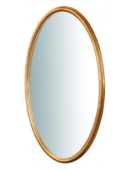 Specchiera da parete verticale/orizzontale in legno finitura foglia oro anticata L71XPR4,5XH122 cm Made in Italy