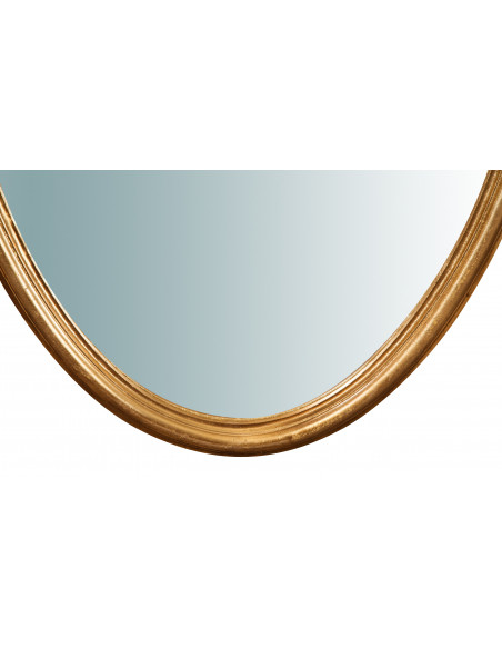 Specchiera da parete verticale/orizzontale in legno finitura foglia oro anticata L71XPR4,5XH122 cm Made in Italy