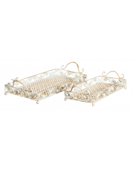 Set di due vassoi in ferro L57XPR26XH12 cm + L43XPR19XH10 cm
