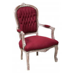 Poltrona stile francese Luigi XVI in legno massello di faggio L65XPR98XH65 cm