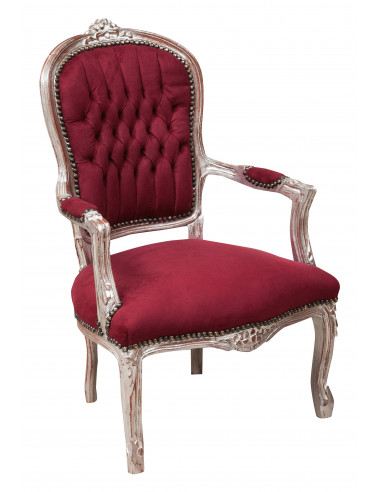 Poltrona stile francese Luigi XVI in legno massello di faggio L65XPR98XH65 cm