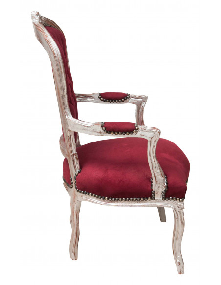 Poltrona stile francese Luigi XVI in legno massello di faggio L65XPR98XH65 cm