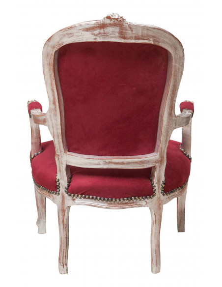 Poltrona stile francese Luigi XVI in legno massello di faggio L65XPR98XH65 cm