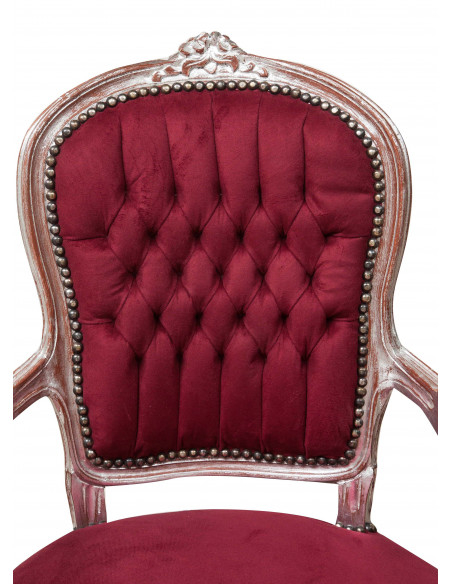 Poltrona stile francese Luigi XVI in legno massello di faggio L65XPR98XH65 cm