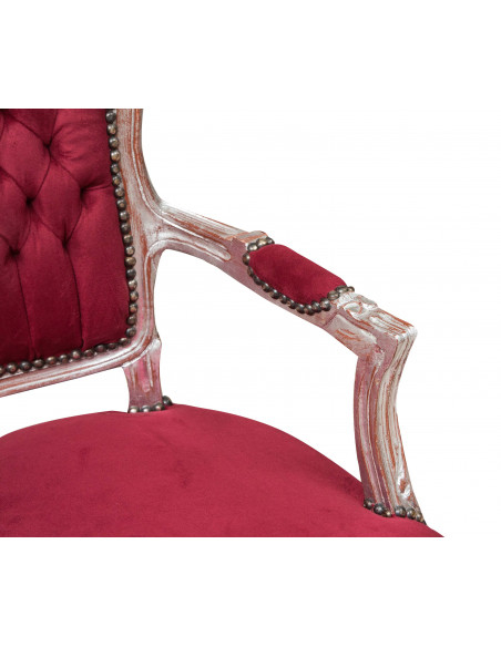Poltrona stile francese Luigi XVI in legno massello di faggio L65XPR98XH65 cm