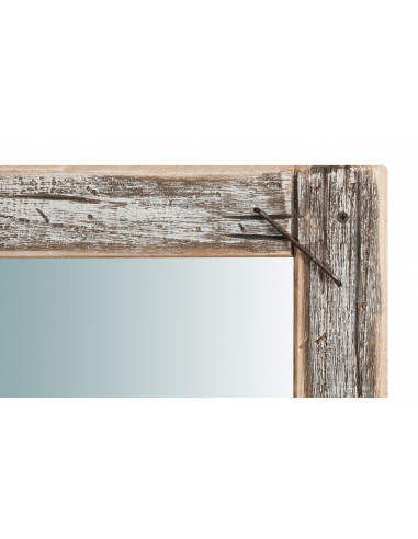 Tidyard Specchio Intagliato a Mano in Legno Massello di Mango,50x50 cm,Specchio da Parete,Specchio da Muro,Specchio Verticale 