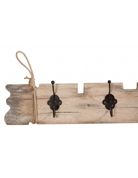 Attaccapanni da parete in legno massello L79,5XPR7XH12 cm