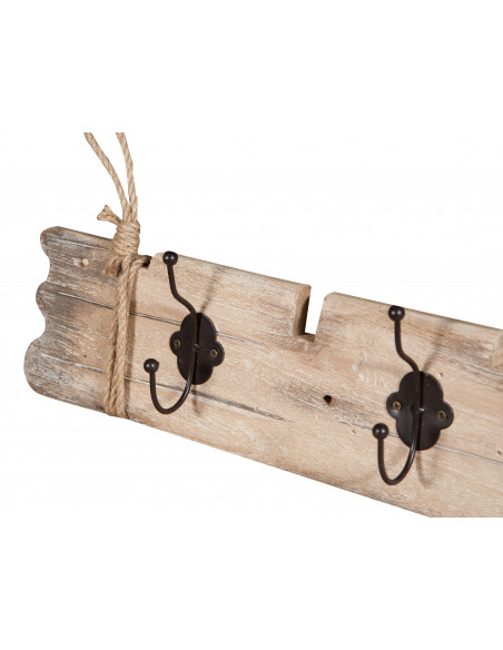 Attaccapanni da parete in legno massello L79,5XPR7XH12 cm
