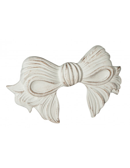 Decoração em forma de arco de madeira com acabamento branco antigo fabricado na Itália L44XDP4XH25 cm