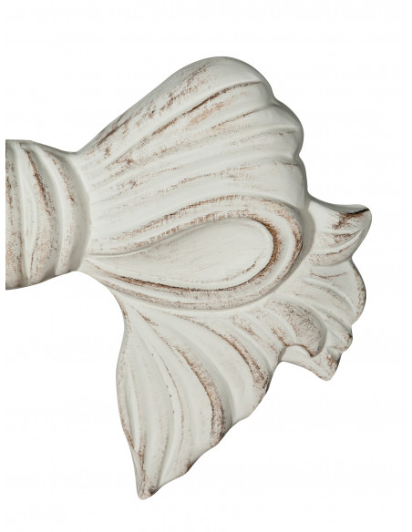 Decoração em forma de arco de madeira com acabamento branco antigo fabricado na Itália L44XDP4XH25 cm