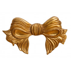 Decoro a forma di fiocco in legno finitura foglia oro anticato made in italy L67XPR7XH38 cm 2