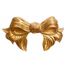Decoração em forma de laço de madeira com acabamento em folha de ouro antigo fabricado na Itália L87XDP7XH50 cm 2