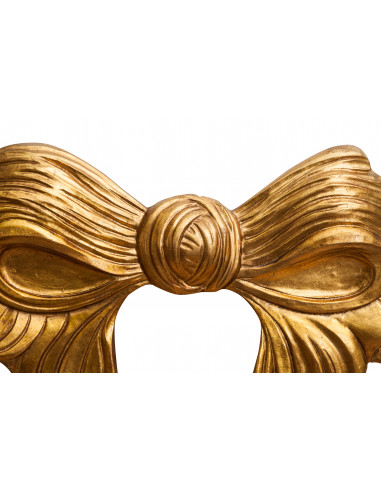 Decoro a forma di fiocco in legno finitura foglia oro anticato made in italy L87XPR7XH50 cm Decoro a forma di fiocco in legno finitura foglia oro anticato made in italy L87XPR7XH50 cm