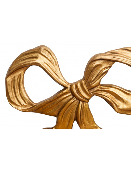 Decoração em forma de laço de madeira com acabamento em folha de ouro antigo fabricado na Itália L56XDP3XH39 cm
