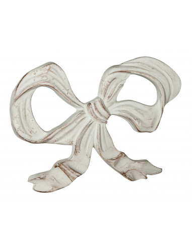 Decoração em forma de arco de madeira com acabamento branco antigo fabricado na Itália L56XDP3XH39 cm