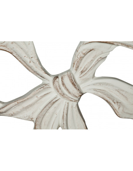 Decoração em forma de arco de madeira com acabamento branco antigo fabricado na Itália L56XDP3XH39 cm